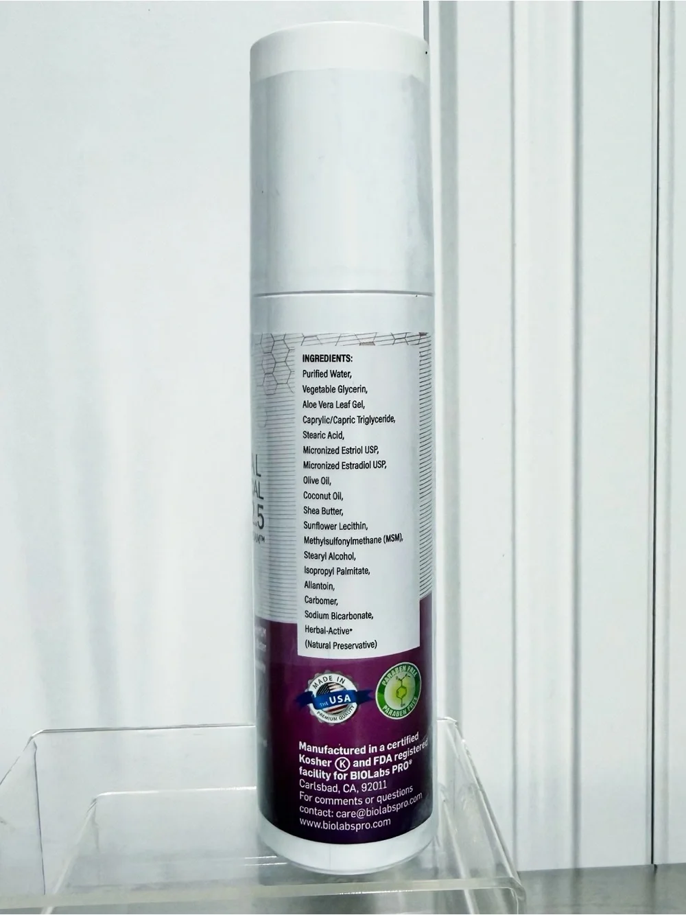 BioLabs Natural Bio-Identical BI-EST 2.5 Cream ~ 2 Month Supply ~ New & Sealed
